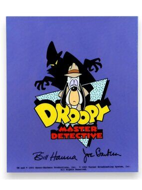 Droopy, Master Detective Signed Hanna Barbera 1993 Publicity Cel